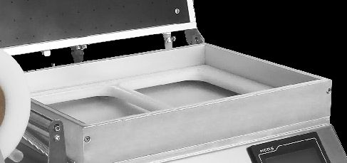 304 Stainless Steel Fully Automatic Touchscreen Plastic Tray Vacuum Skin Sealing Machine DQ380VST for Fast Food Packaging