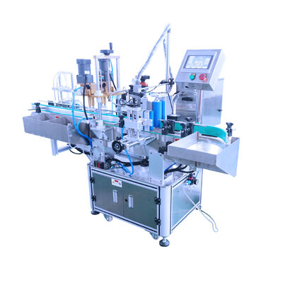 Full automatic double head magnetic pump filling screw cap inkjet code labeling integrated machine Z200 alcohol perfume mineral water filling
