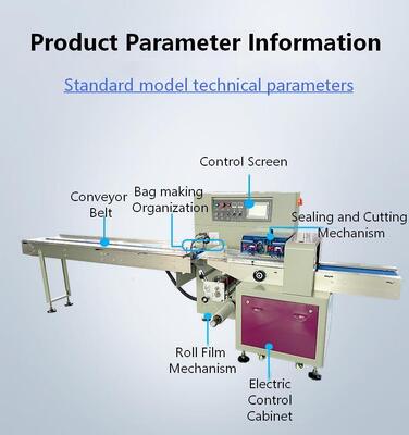 Fully Automatic Pillow-type Packaging Machine CH-600 Fruit, Biscuit, Candy, Bread, Cake, Tableware, Multifunctional Packaging Machine