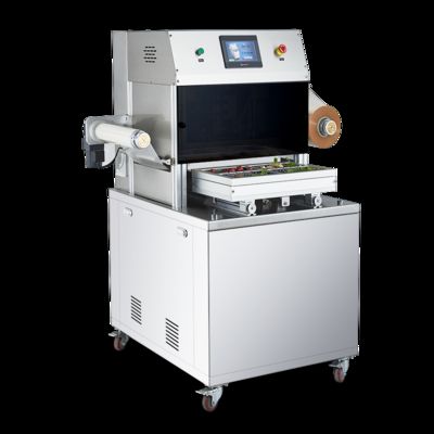 Automatic Tray Sealer DQ370L-V with  Vacuum Displacement Packaging Food Grade 304 Stainless Steel and 6061 Anodized Aluminum Mold