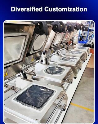 Customizable Manual Edge Cutting Sealer Machine CH-FR160A with Adjustable Temperature Control, Ergonomic Handle, and Stainless Steel Construction for Food Trays