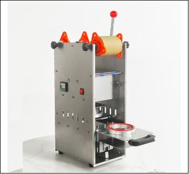 Compact Electric Manual Milk Tea Sealing Machine with Food-Grade Stainless Steel Body and 6061 Anodized Aluminum Mold