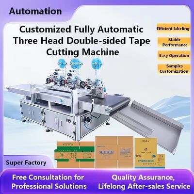 Factory Customized Three Head Cardboard Box Sticker CH-609F Easy to Tear Sticker Cardboard Box double-sided Tape Cuttiing Machine