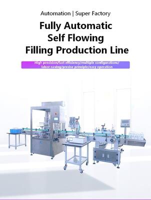 Factory Customized Fully Automatic Four Head Filling and Capping Pure Mineral Water Self Flowing Liquid Filling Production Line CH-GZ002